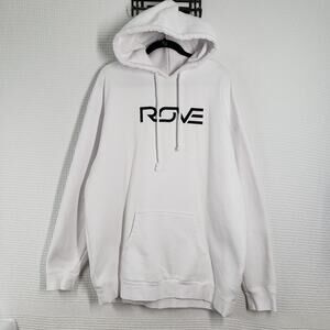 Rove Hoodie Sweatshirt Mens 2XL White Long Sleeve Fleece Casual Festival Rave